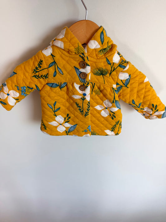 Quilted Yellow + Blue Floral Sweater / 3m