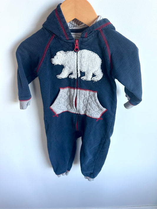 Polar Bear Hood Jumpsuit / 18-24m
