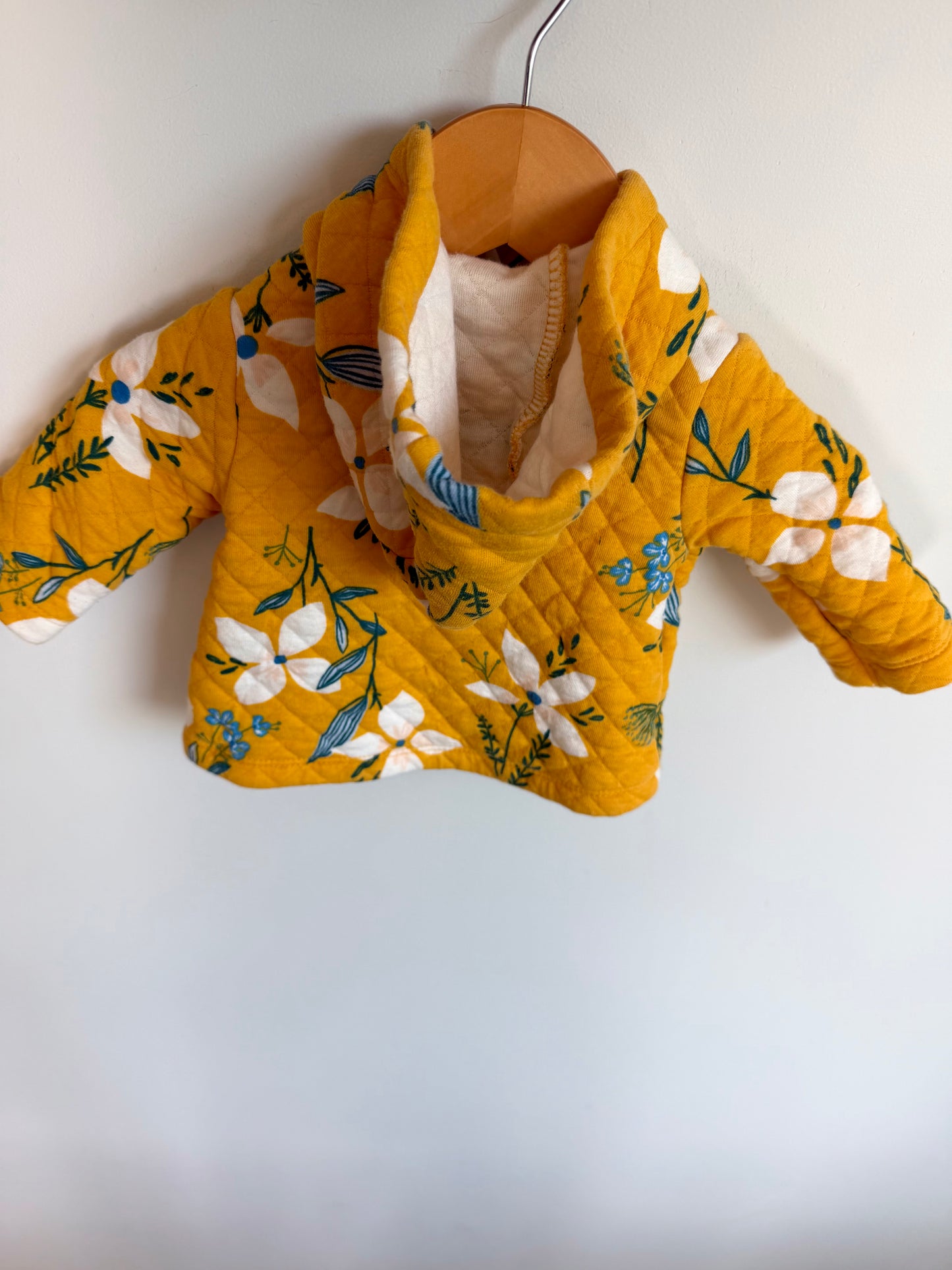 Quilted Yellow + Blue Floral Sweater / 3m