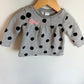Grey Polkadot Sweater with Bow / 12-18m