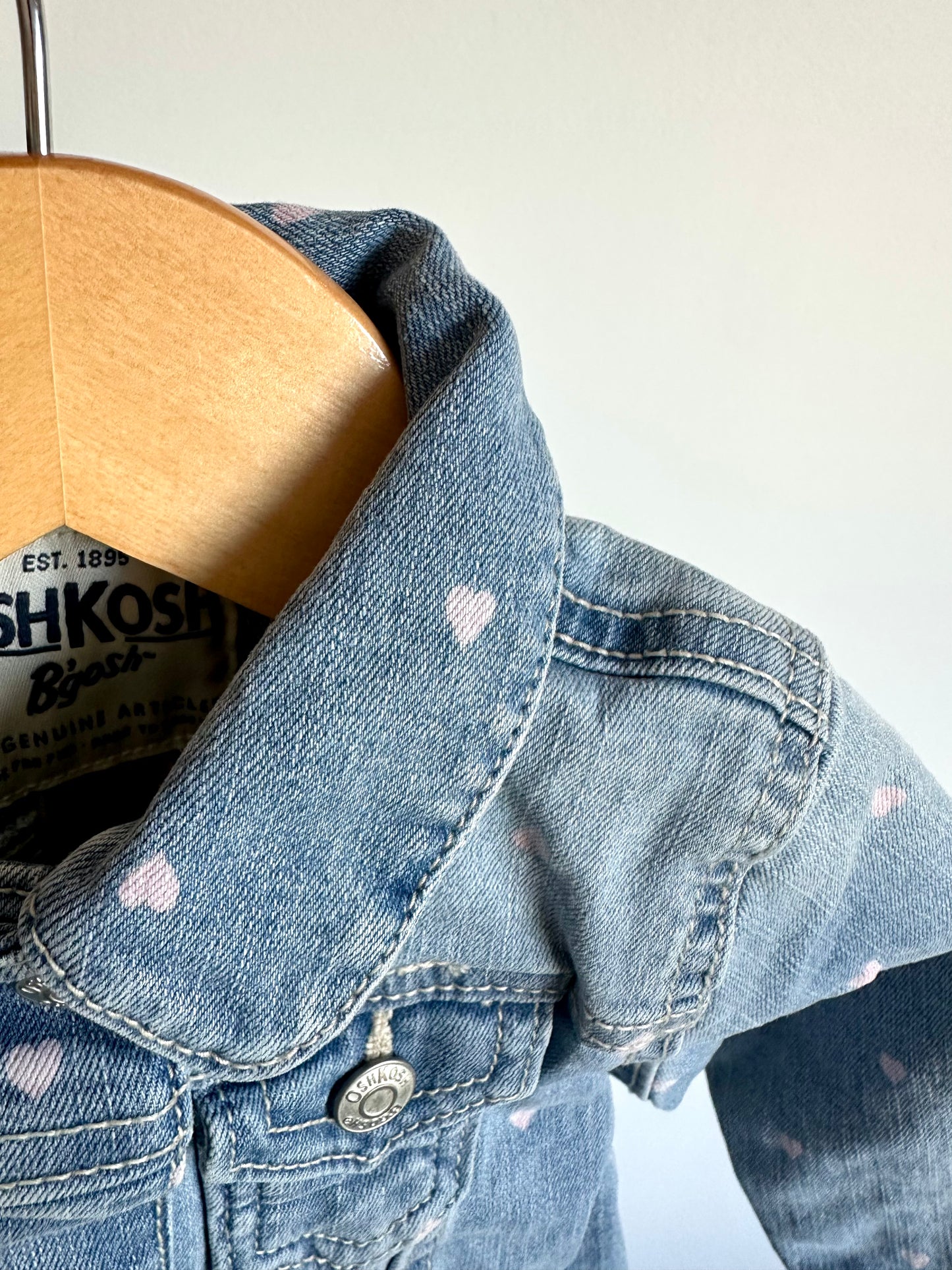 OshKosh Pink Heart Jean Jacket / 18m