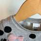 Grey Polkadot Sweater with Bow / 12-18m