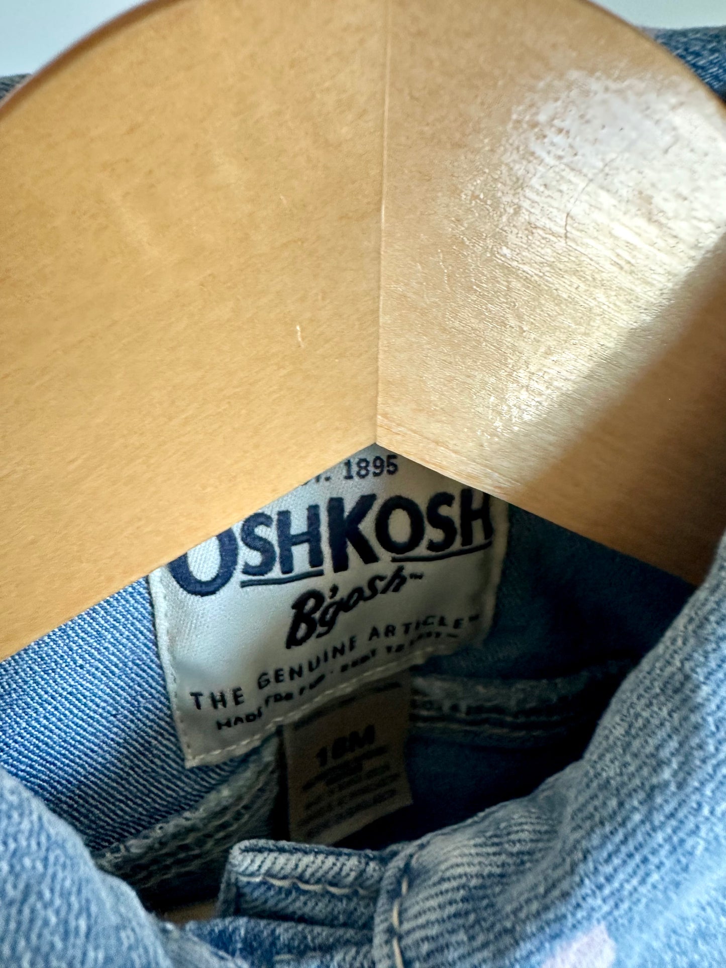 OshKosh Pink Heart Jean Jacket / 18m