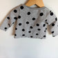 Grey Polkadot Sweater with Bow / 12-18m