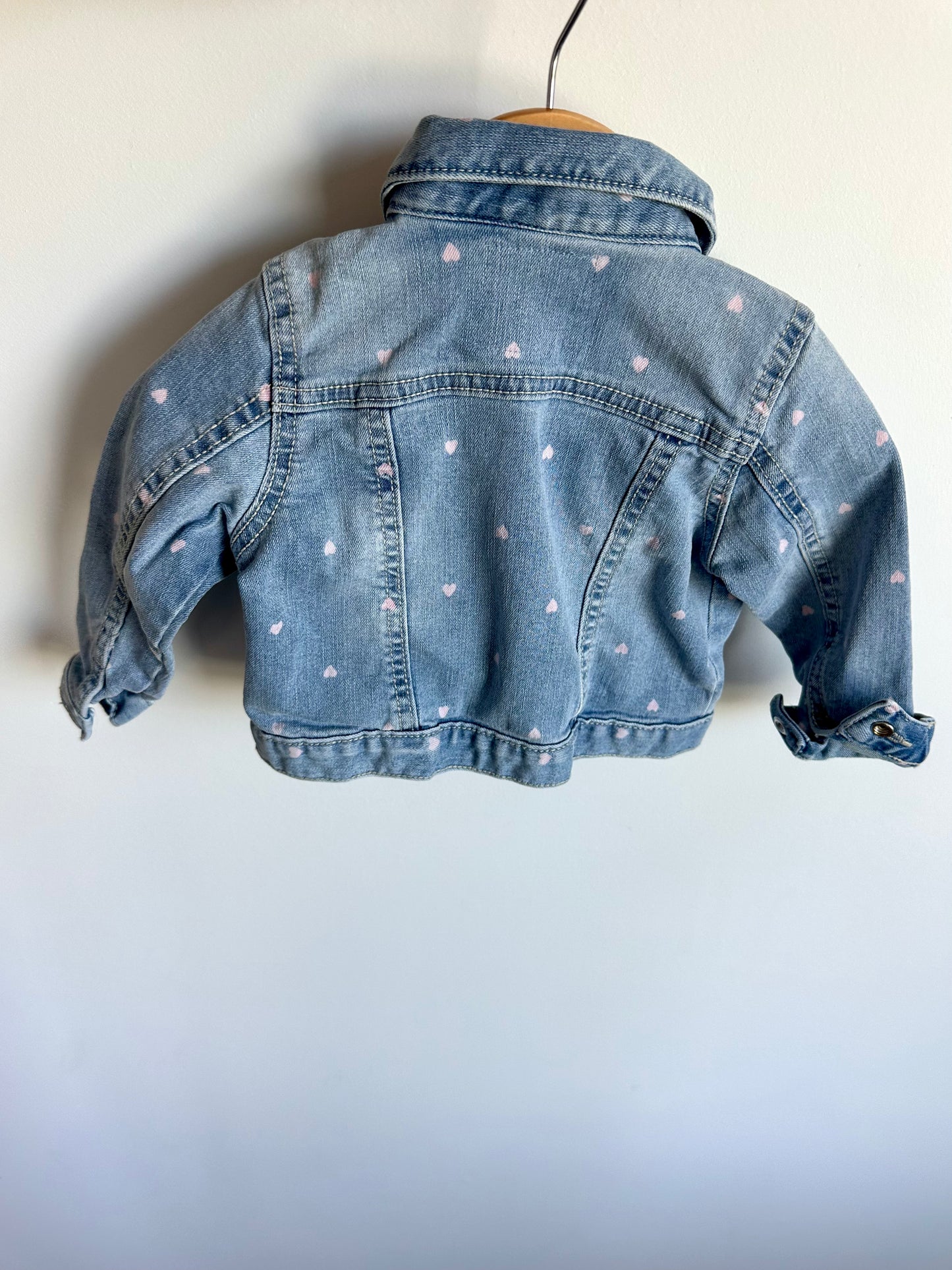 OshKosh Pink Heart Jean Jacket / 18m