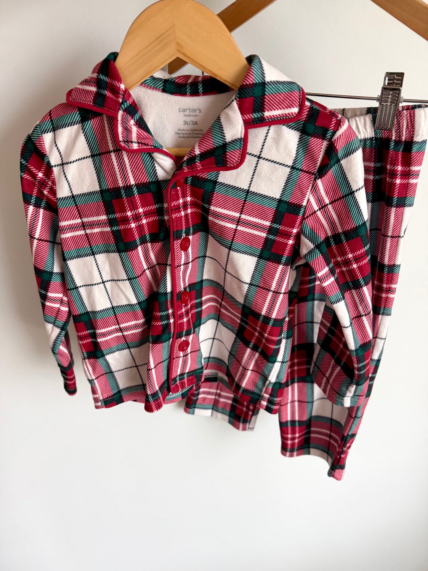 Plaid Button Up PJ Set / 3T