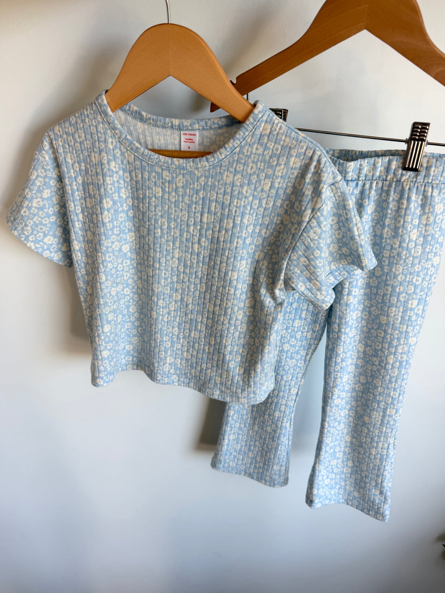 Blue Floral T-shirt + Pants Set / 4T