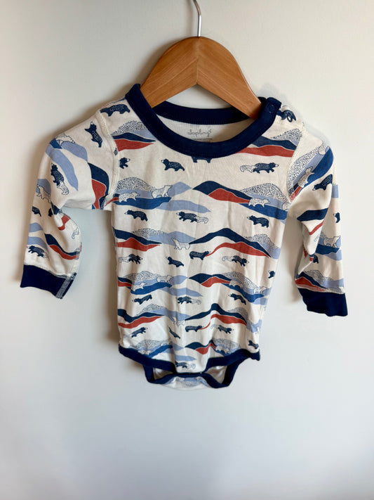 100% Organic Cotton Bear + Mountain Bodysuit / 12-18m