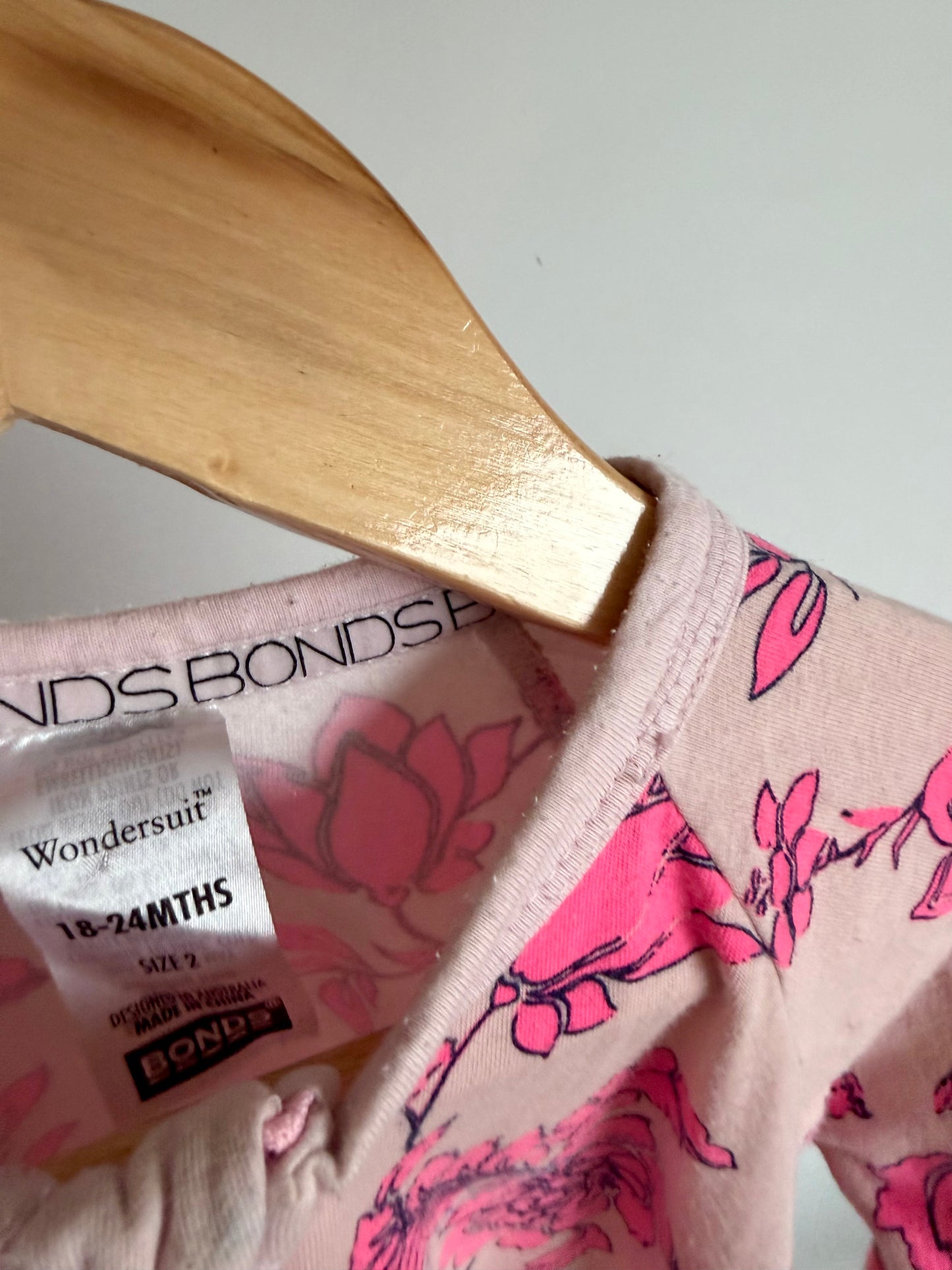 Bonds Pink Flower with Black Outlines Sleeper / 18-24m