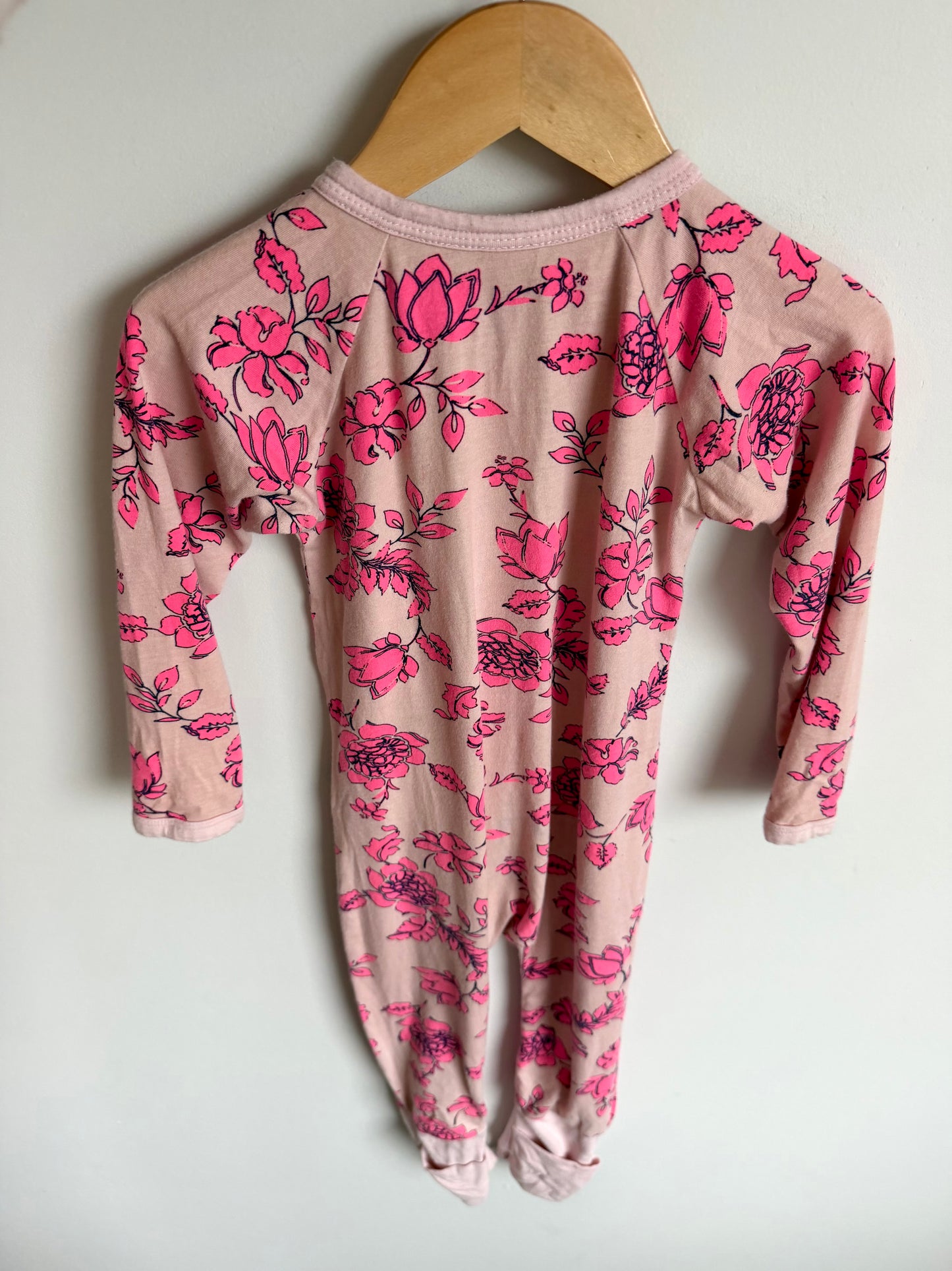 Bonds Pink Flower with Black Outlines Sleeper / 18-24m