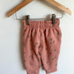 Pink Pants with Brown Flowers / 12m