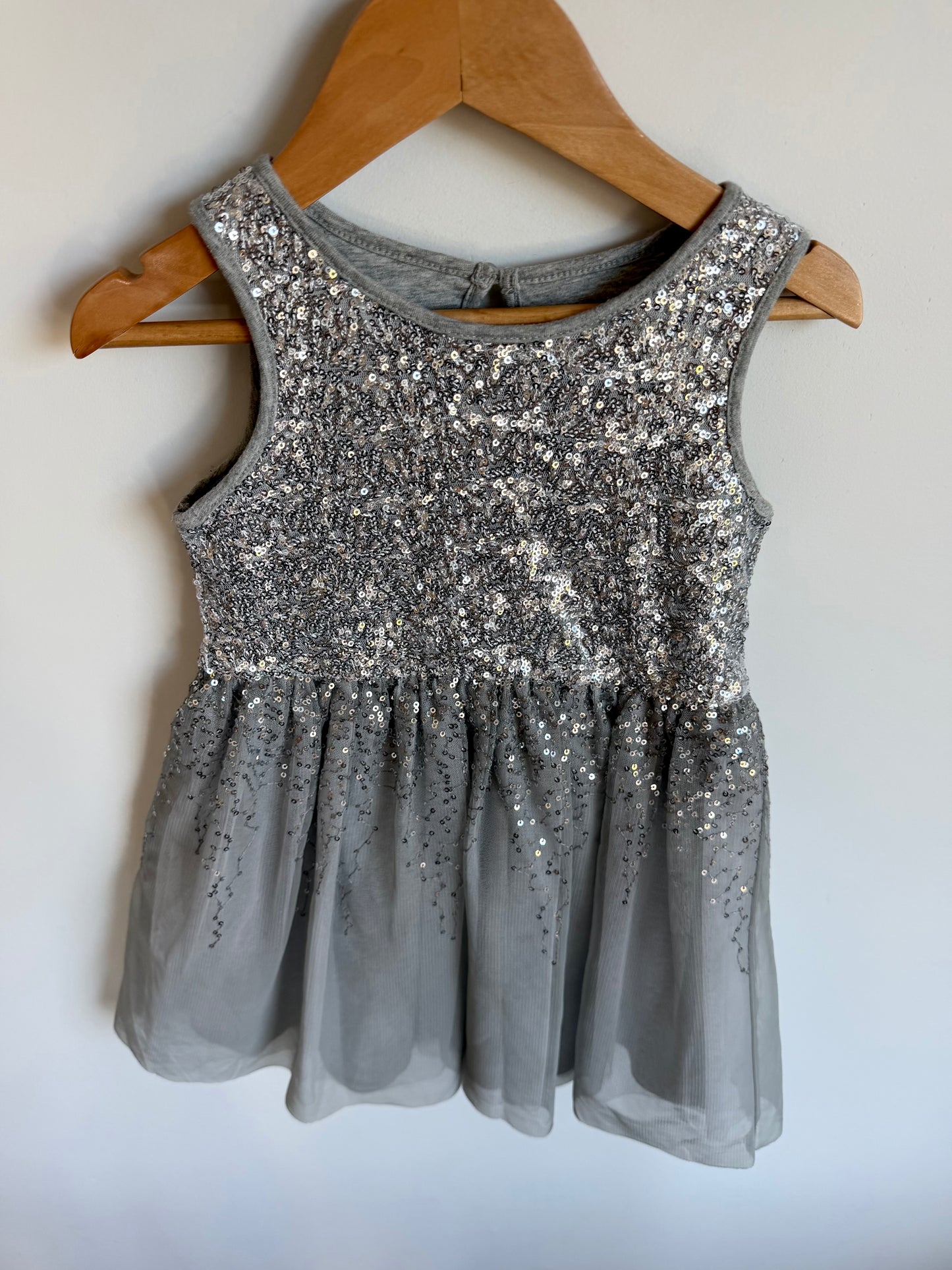 Gap Grey Sequin Tulle Dress / 4-5 years(XS)