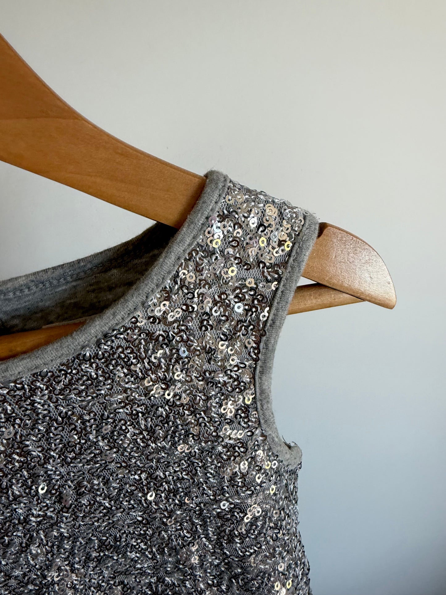 Gap Grey Sequin Tulle Dress / 4-5 years(XS)