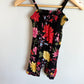 Black Floral Thin Straps Jumpsuit / 6-12m