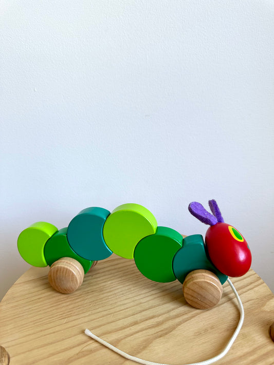 Wooden Very Hungry Caterpillar Pull Toy