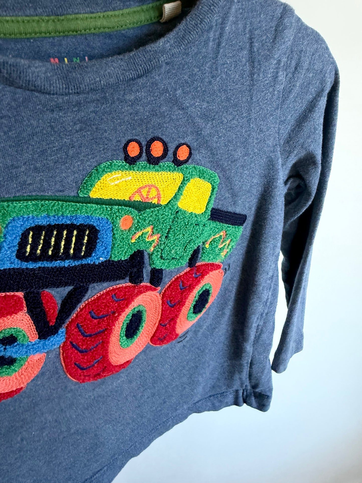 Mini Boden Embroidered Monster Truck Long Sleeve / 2-3T
