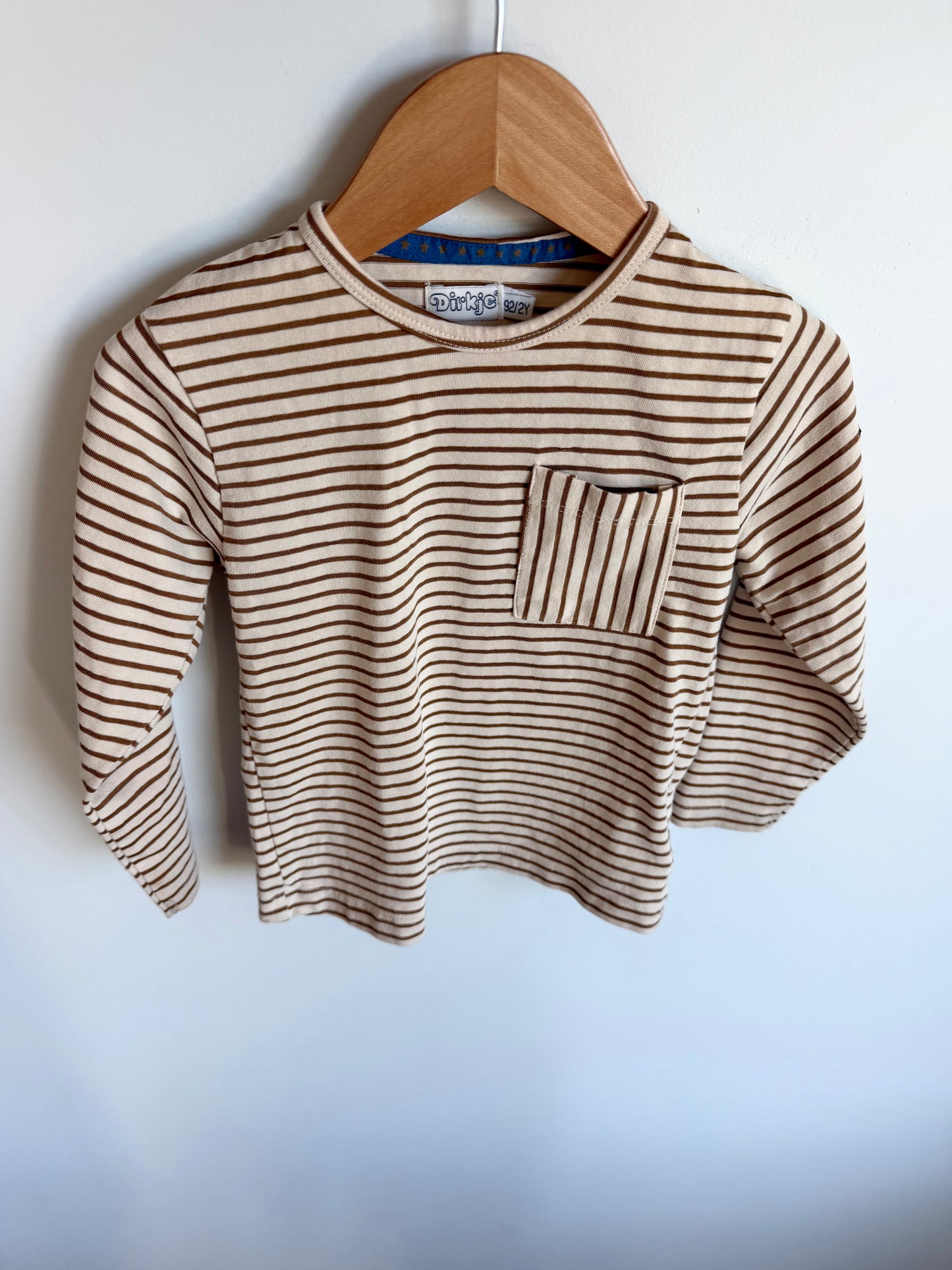 Tan Striped Pocket Long Sleeve / 2T