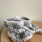 Grey Knit Moccasins / Size 3-4 Infant-Toddler