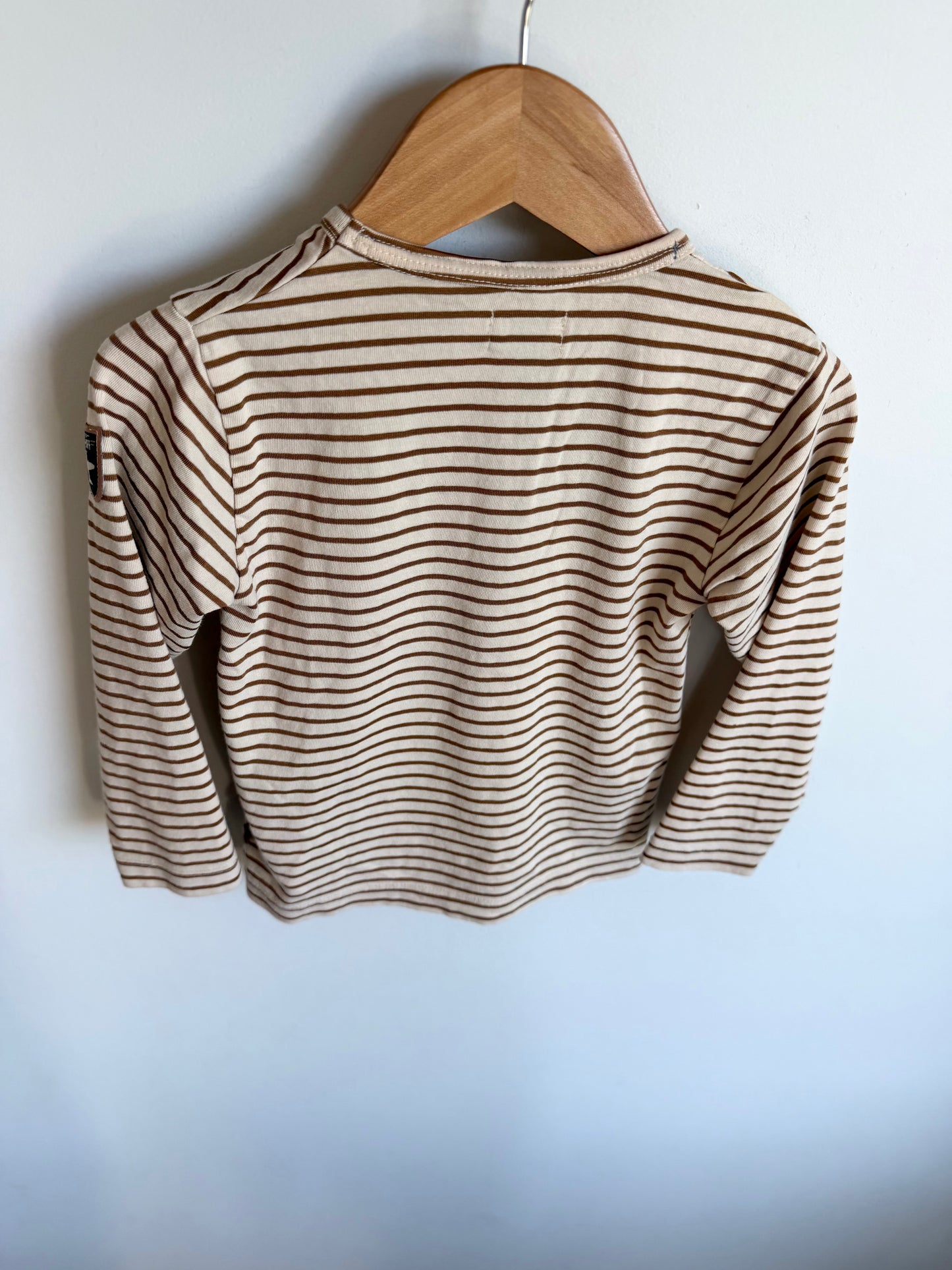 Tan Striped Pocket Long Sleeve / 2T