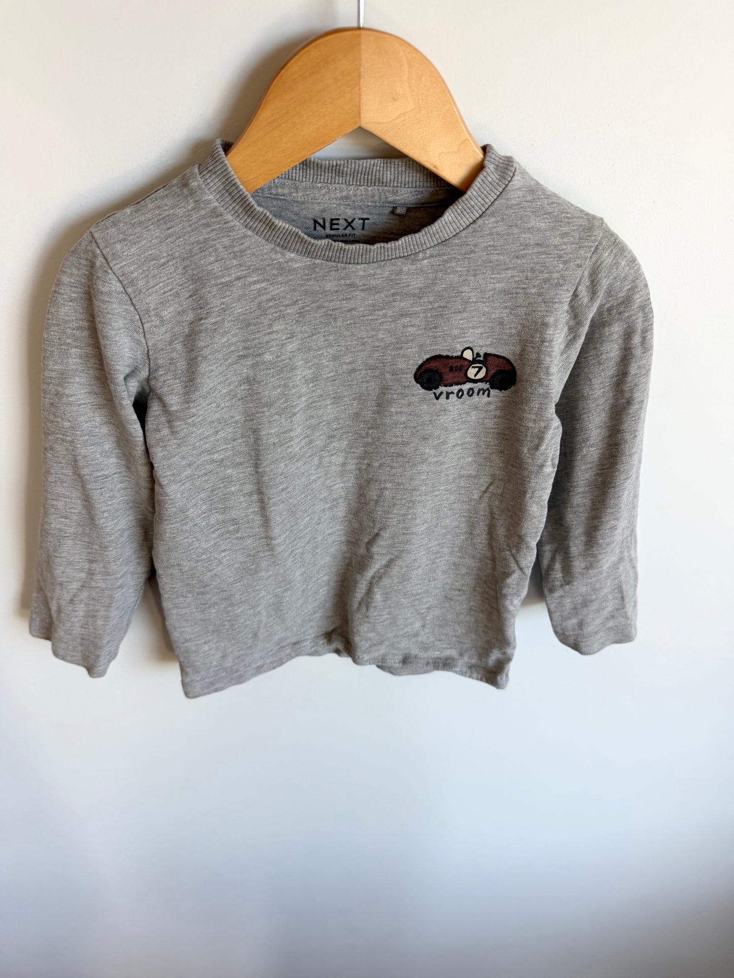 Grey Car Long Sleeve / 2-3T
