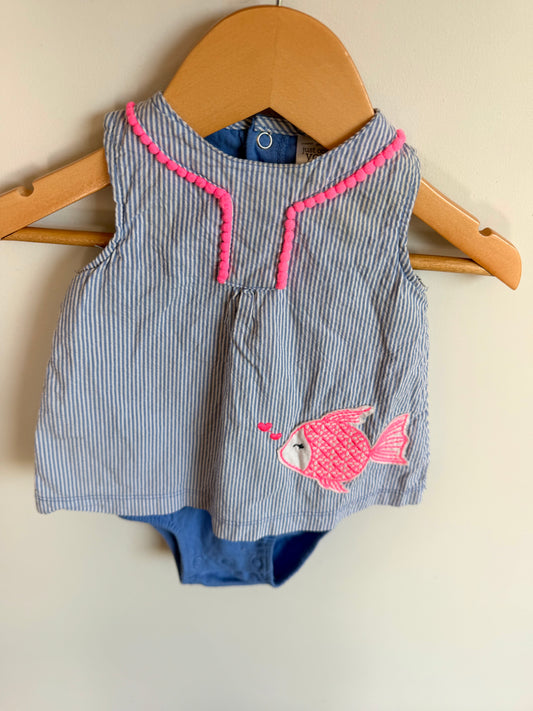 Fish Embroidered Bodysuit / 6m