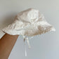 White Rimmed Hat with Frill Detail / 9-12m