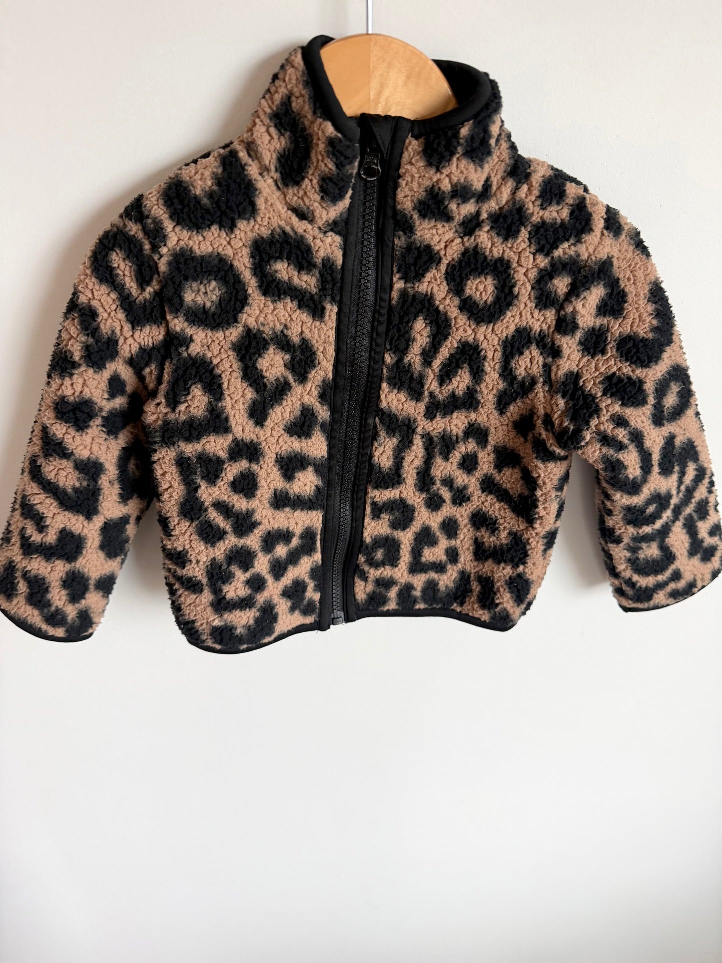 Animal Print Zipper Sweater / 2T