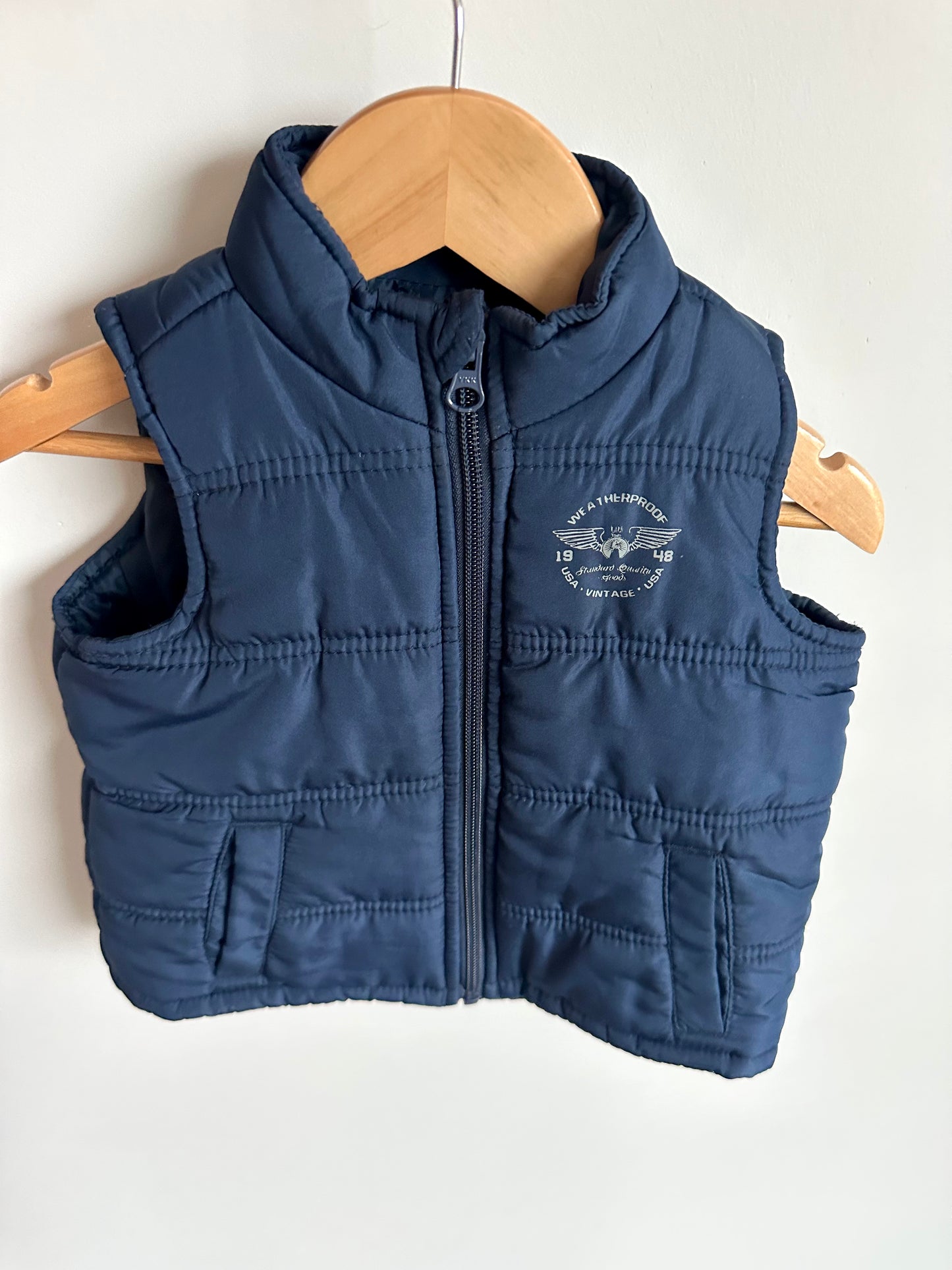 Navy Zipper Vest  / 2T
