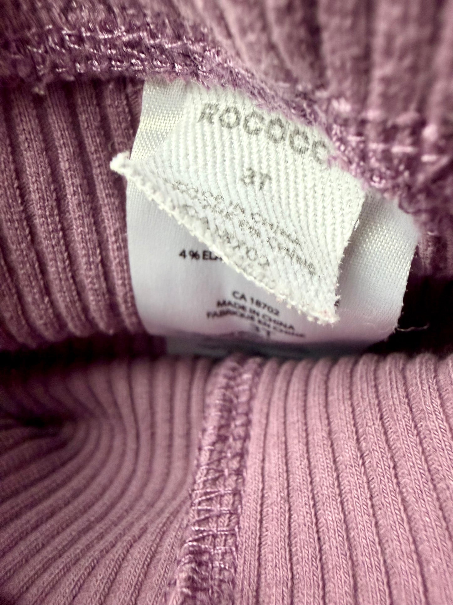 Purple Ribbed Flared Pants / 3T