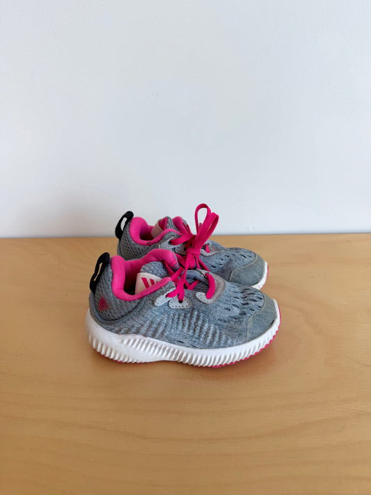 Adidas Grey + Pink Runners / 4 Infant