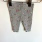 Grey Ribbed Floral Leggings / 0-3m