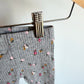 Grey Ribbed Floral Leggings / 0-3m