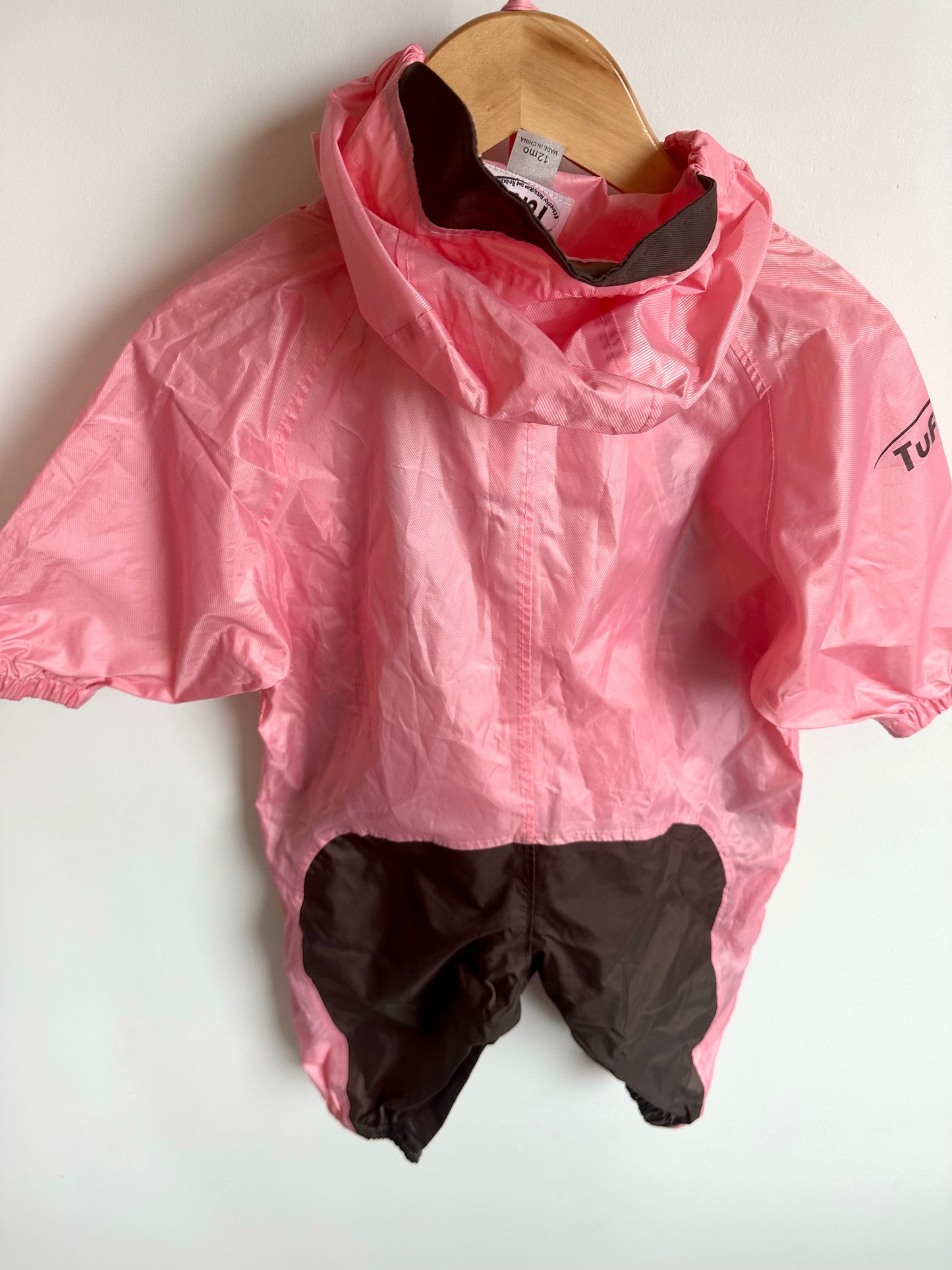 Tuffo Pink Rain Suit (With Bag) / 12m