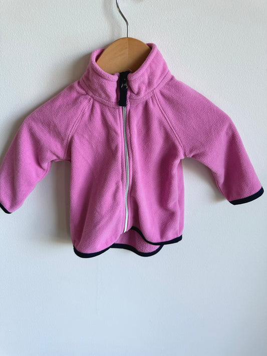 Fleece Zippered Pink Sweater / 3-6m