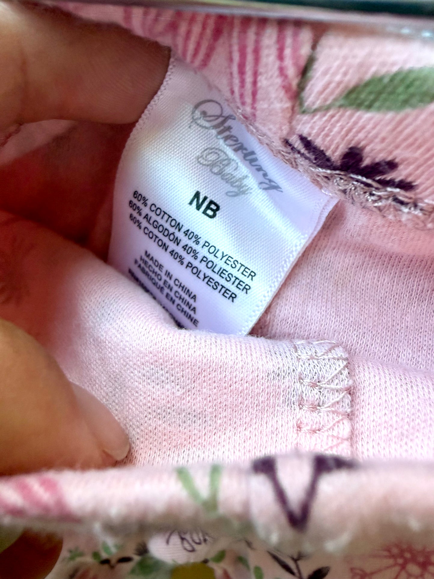 Pink Floral Footed Pants / 0-3m