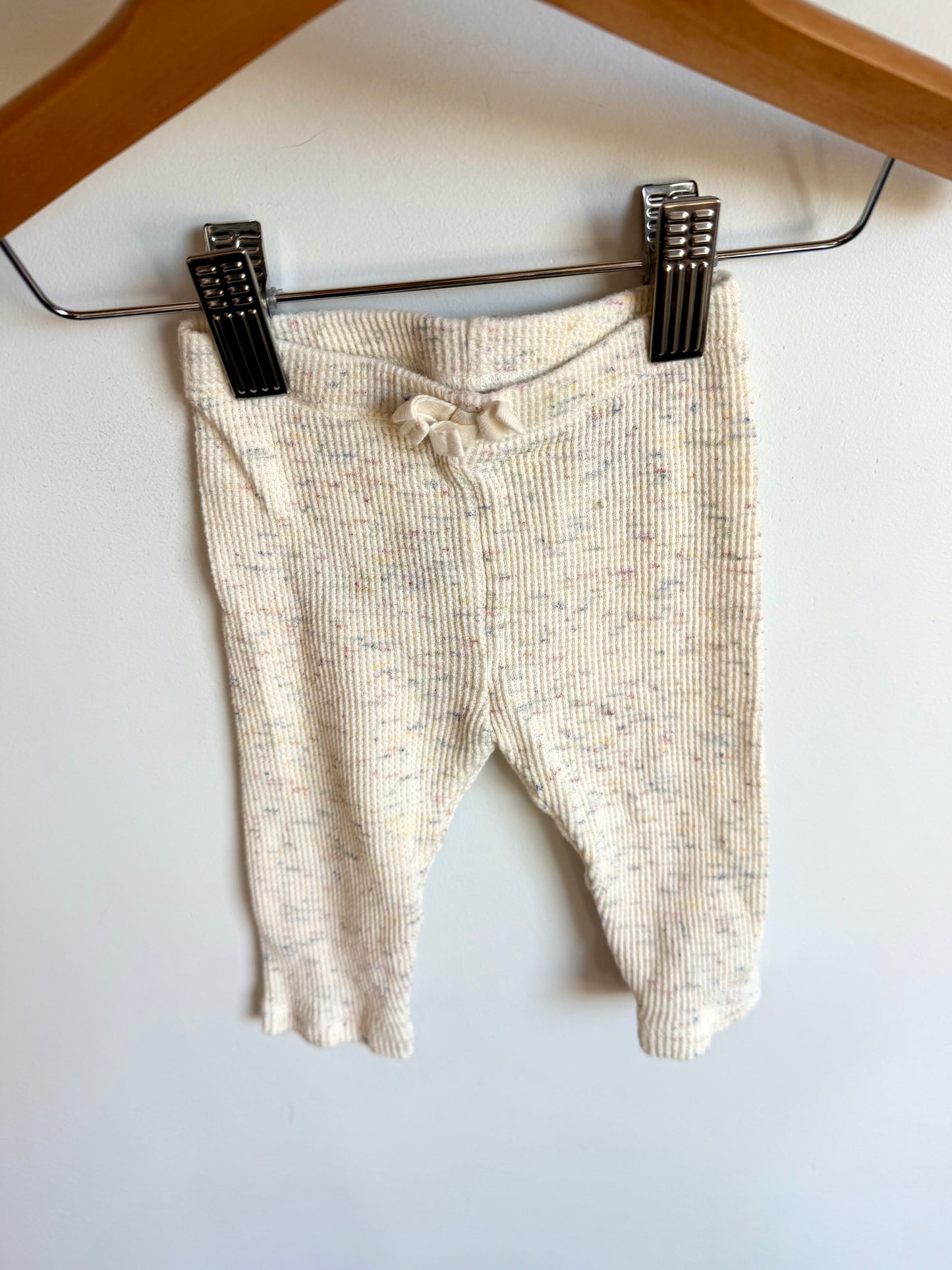Cream Speckled Waffle Pants / 3-6m