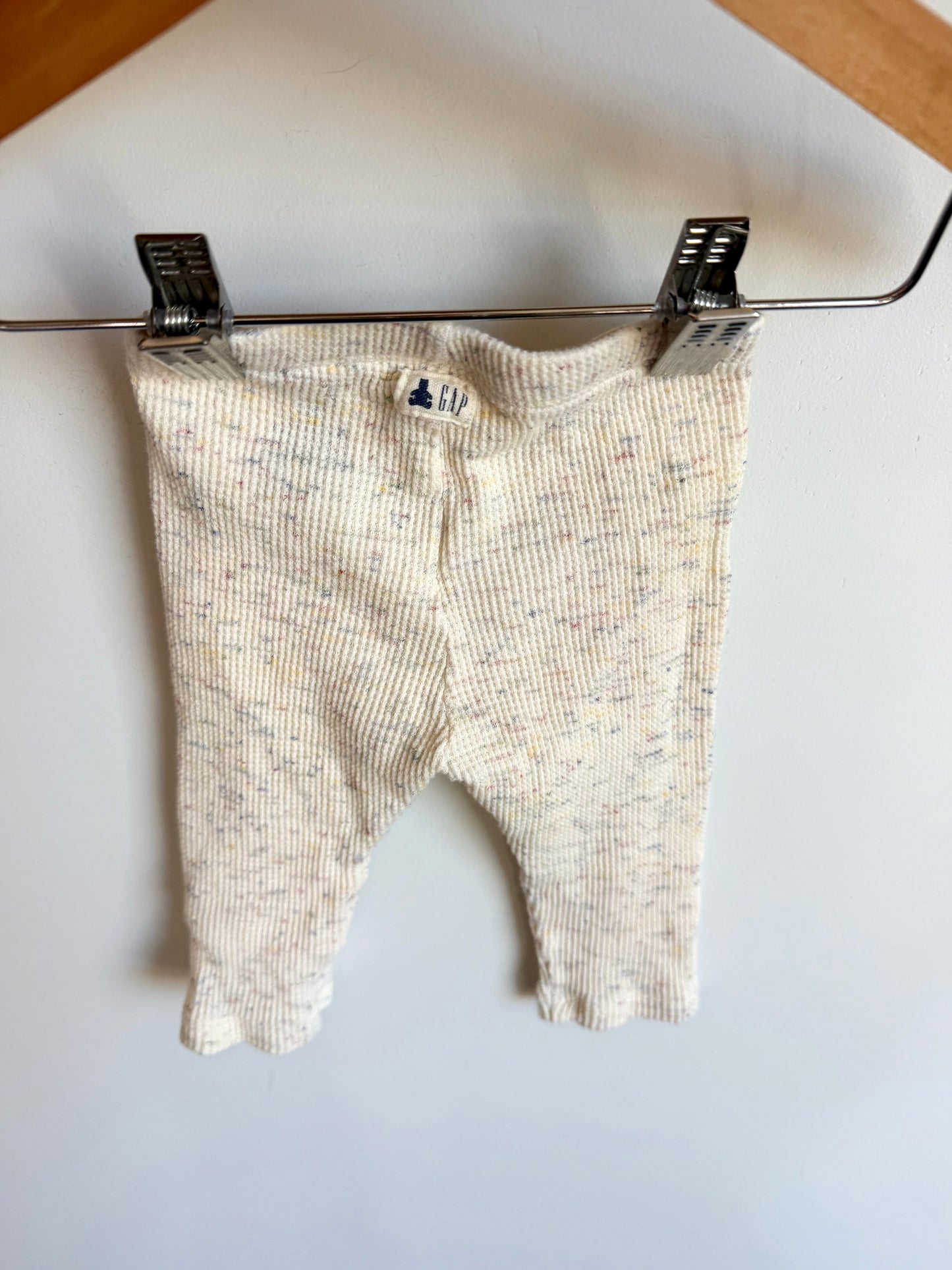 Cream Speckled Waffle Pants / 3-6m