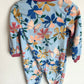 Blue Floral Fleece Sleeper / 3T