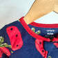 Navy Strawberry Fleece Sleeper / 3T