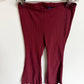 Maroon Ribbed Flared Pants / 4T