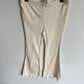 Cream Ribbed Flared Pants / 4T