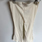Cream Ribbed Flared Pants / 4T