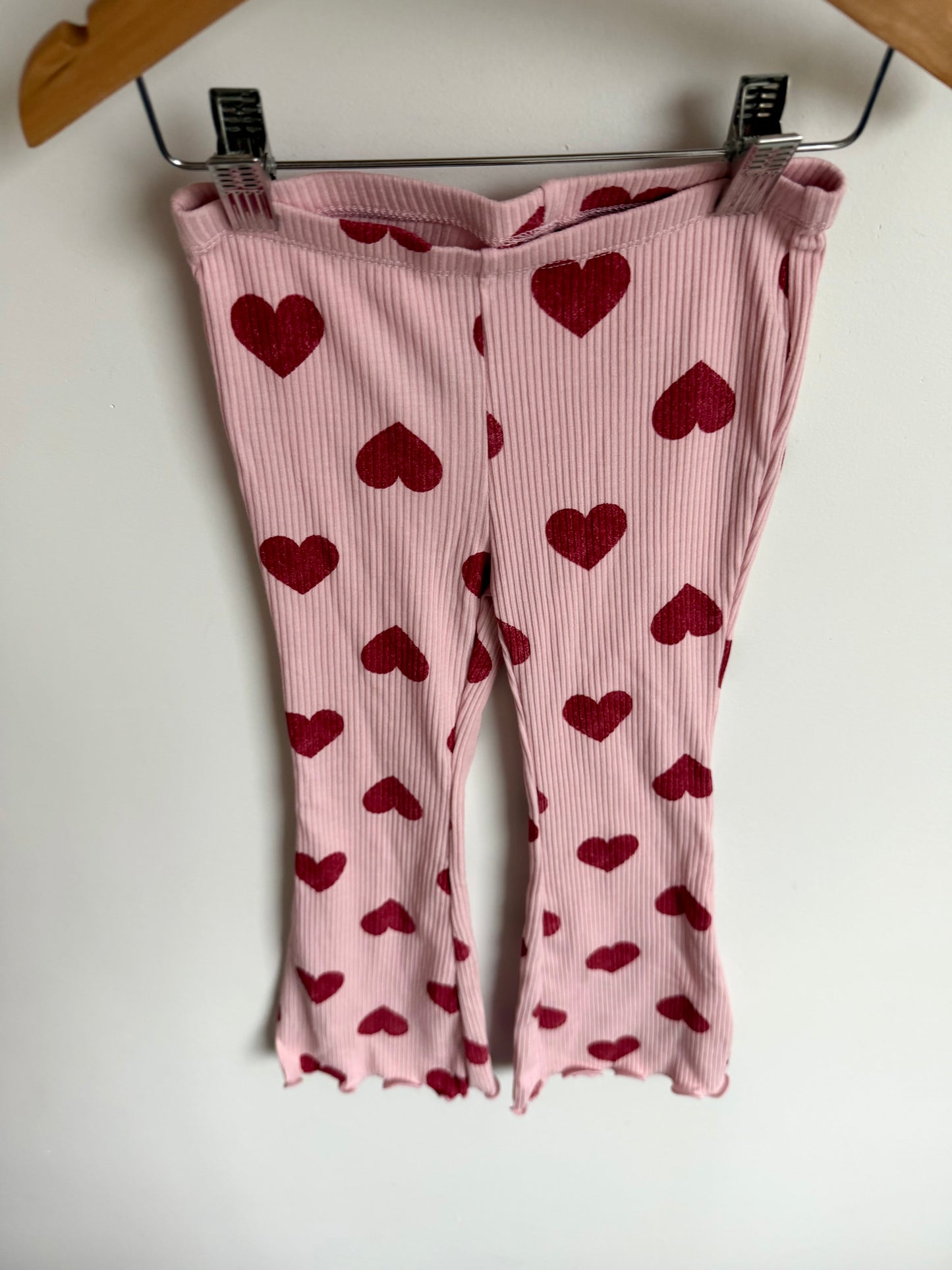 Heart Ribbed Flared Pants / 4T