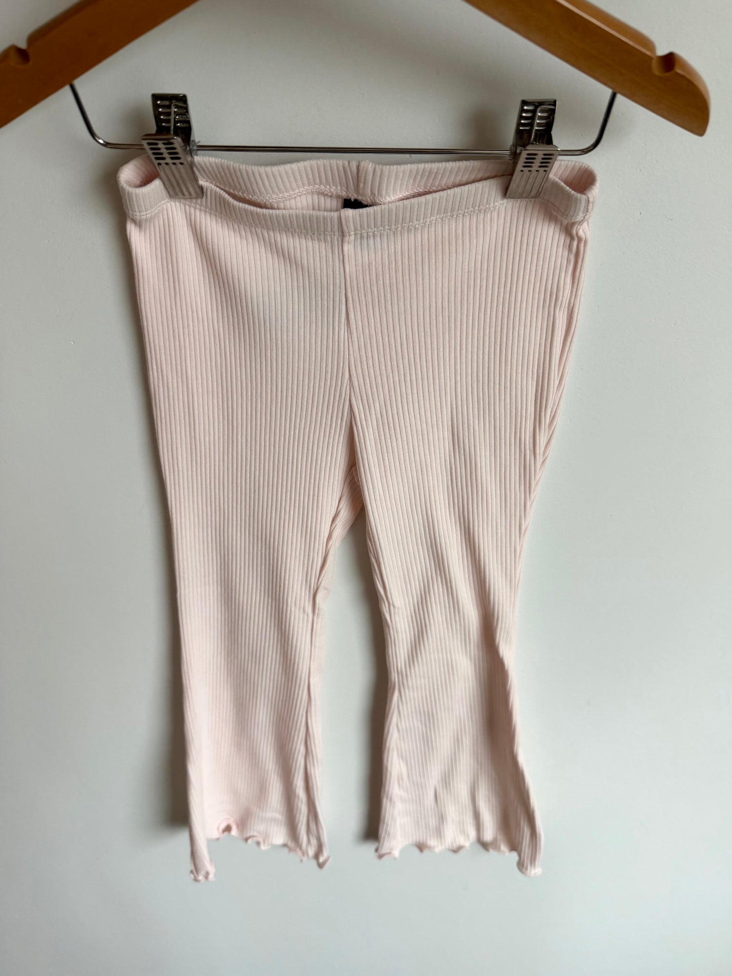 Blush Ribbed Flared Pants / 4T