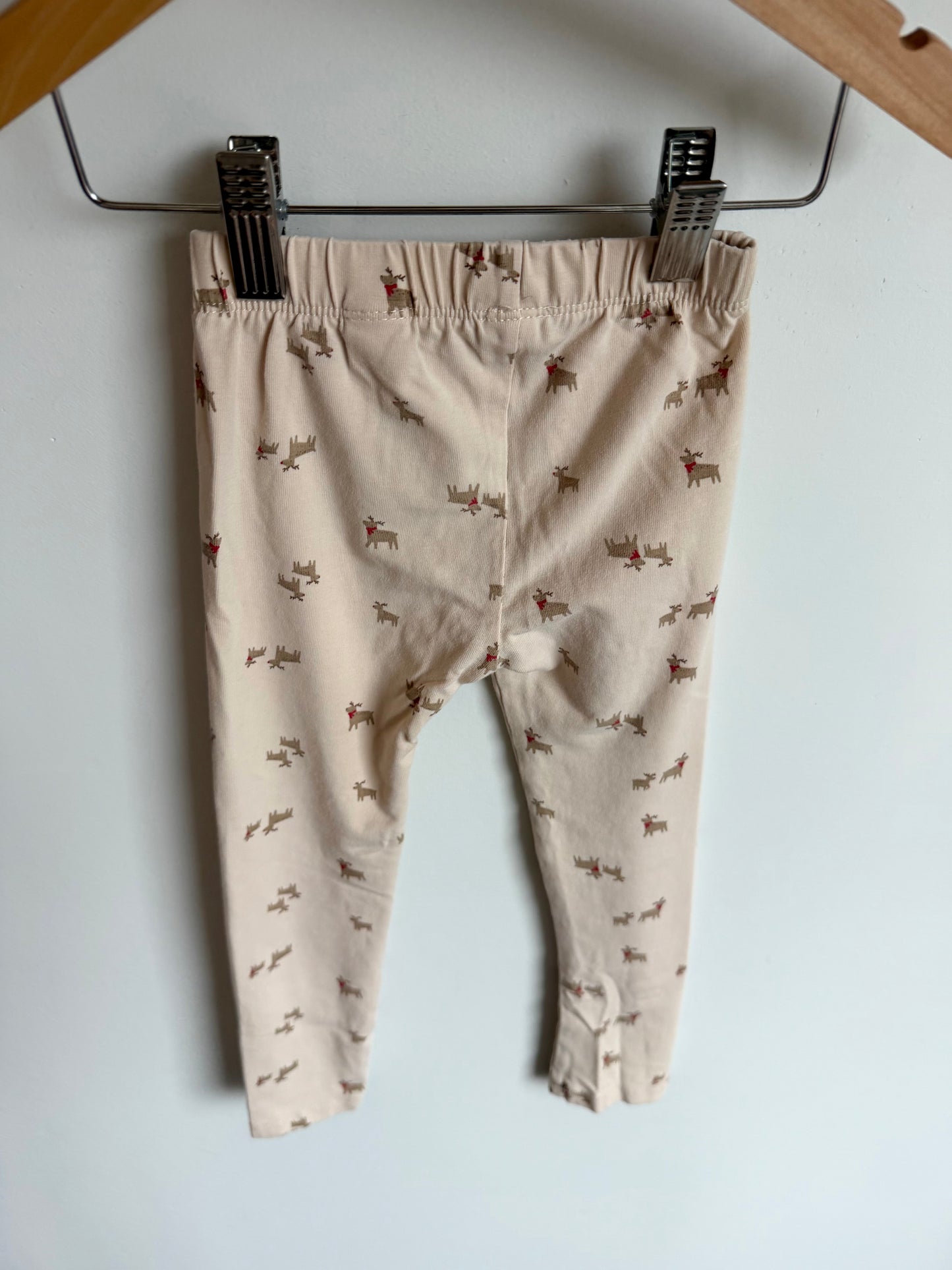 Reindeer Cream Leggings / 2-3T