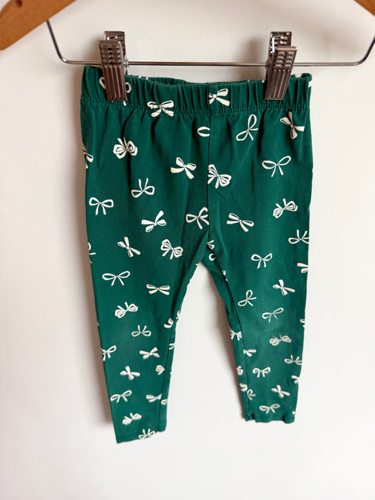 Green Bow Leggings / 2-3T