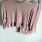 Blush Pink Ribbed Top + Wide Legged Pants Set / 3T