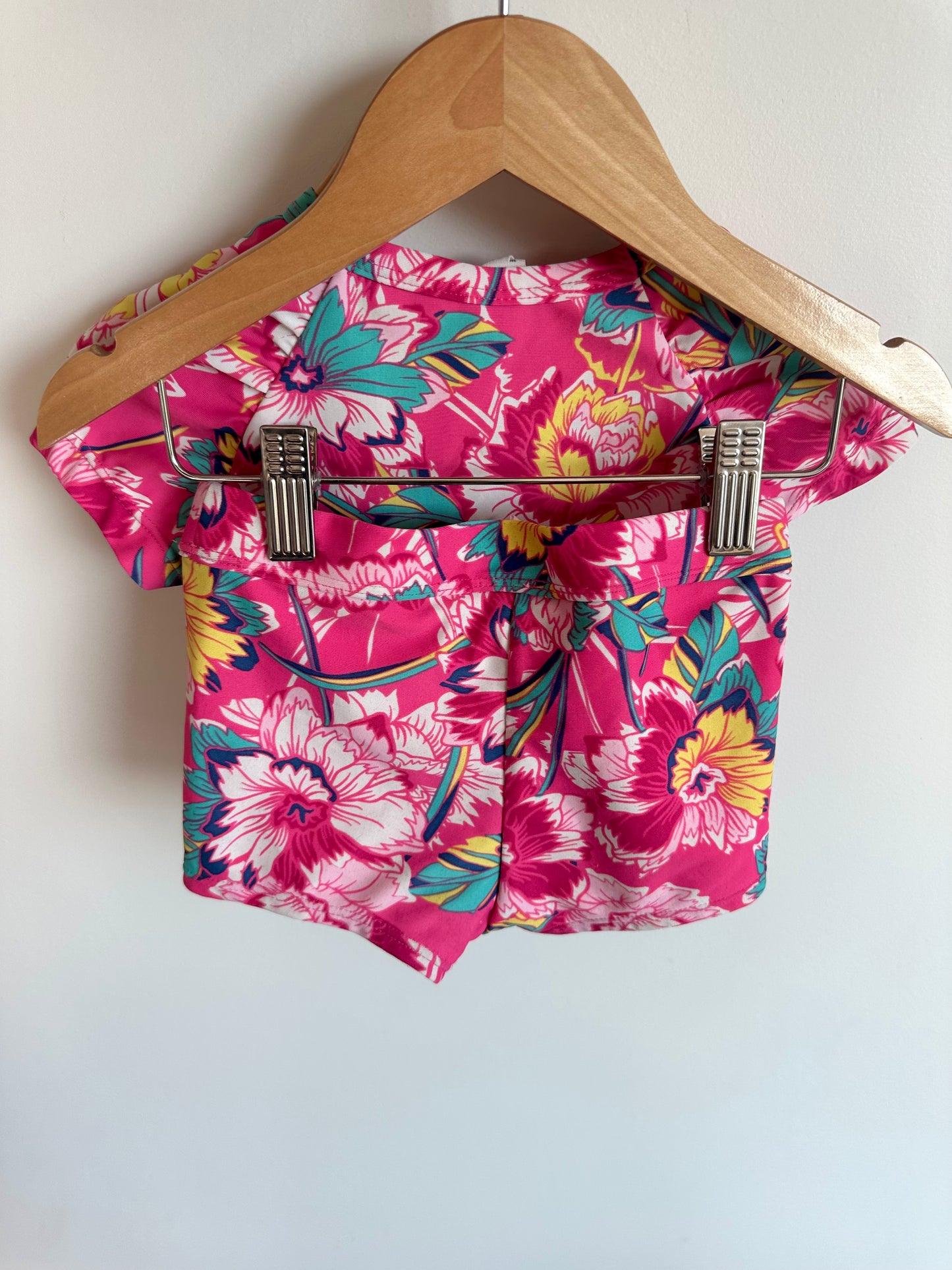 Topical Pink Swim Top + Shorts / 3T