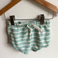 Organic Teal Stripe Bubble Shorts / 12-18m