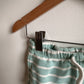 Organic Teal Stripe Bubble Shorts / 12-18m